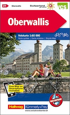 KFVK-21  Oberwallis, Rhônedal, fietskaart 1:60.000 9783259024218  Kümmerly & Frey   Fietskaarten Oberwallis