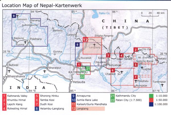 NK-06  Tamba Kosi 1:50.000 5425013063692  Nelles/Nepal Kartenwerk Wandelkaarten Nepal  Wandelkaarten Nepal