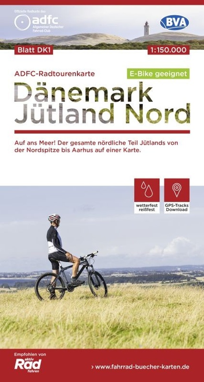 ADFC-DK1 Noord-Jutland fietskaart 1:150.000 9783870739409  ADFC / BVA Radtourenkarten 1:150.000  Fietskaarten Jutland