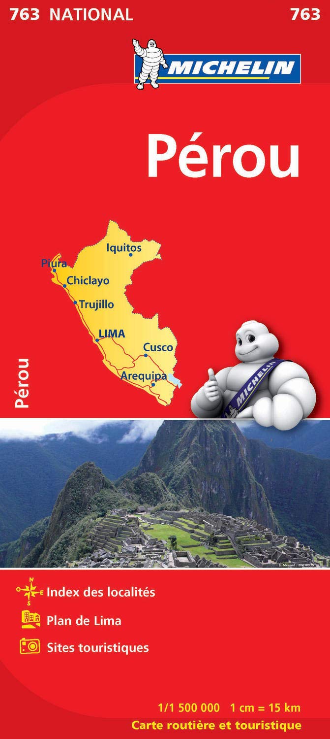 Michelin wegenkaart 763  Peru 1:1.500.000 9782067173408  Michelin   Landkaarten en wegenkaarten Peru