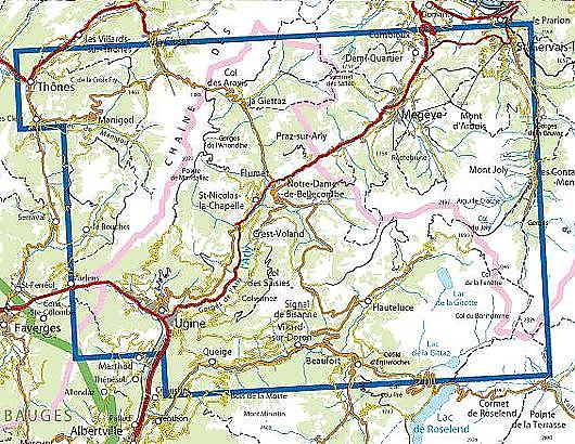 wandelkaart 3531OT Megève, Col des Aravis, Flumet 1:25.000 9782758540076  IGN IGN 25 Franse Alpen/ Nrd.helft  Wandelkaarten Mont-Blanc, Chamonix