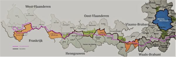De Taalgrensroute | fietsgids België 9789464000580 Ward Van Loock Ward Van Loock   Fietsgidsen België & Luxemburg