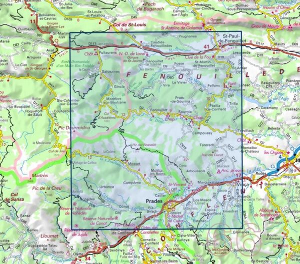 wandelkaart 2348ET Prades, Sournia 1:25.000 9782758545361  IGN IGN 25 Franse Pyreneeën  Wandelkaarten Franse Pyreneeën