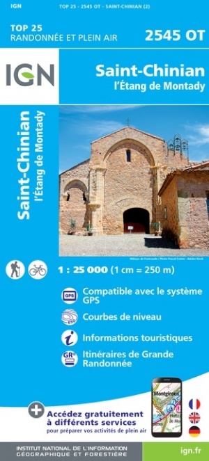 wandelkaart 2545OT Saint Chinian 1:25.000 9782758548720  IGN IGN 25 Cevennen & Languedoc  Wandelkaarten Cevennen, Languedoc