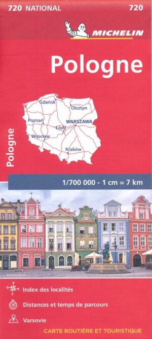 Michelin wegenkaart 720  Polen 1:700.000 9782067171534  Michelin   Landkaarten en wegenkaarten Polen