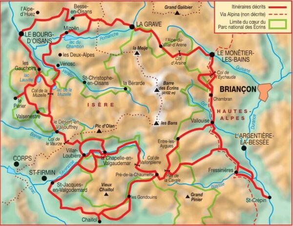 TG-508  Tour de l'Oisans, Écrins | wandelgids GR54 9782751410734  FFRP topoguides à grande randonnée  Meerdaagse wandelroutes, Wandelgidsen Écrins, Queyras, Hautes Alpes