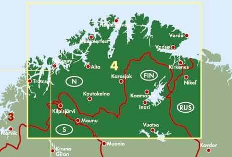 FBN4  Noorwegen Noordkaapregio | autokaart, wegenkaart 1:400.000 9783707904659  Freytag & Berndt FBN Veikart  Landkaarten en wegenkaarten Noors Lapland
