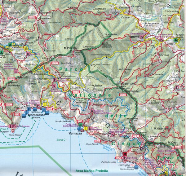 WKI-02 Cinque Terre, Portofino | wandelkaart 1:50.000 9783707917956  Freytag & Berndt WK 1:50.000  Wandelkaarten Genua, Cinque Terre (Ligurië)