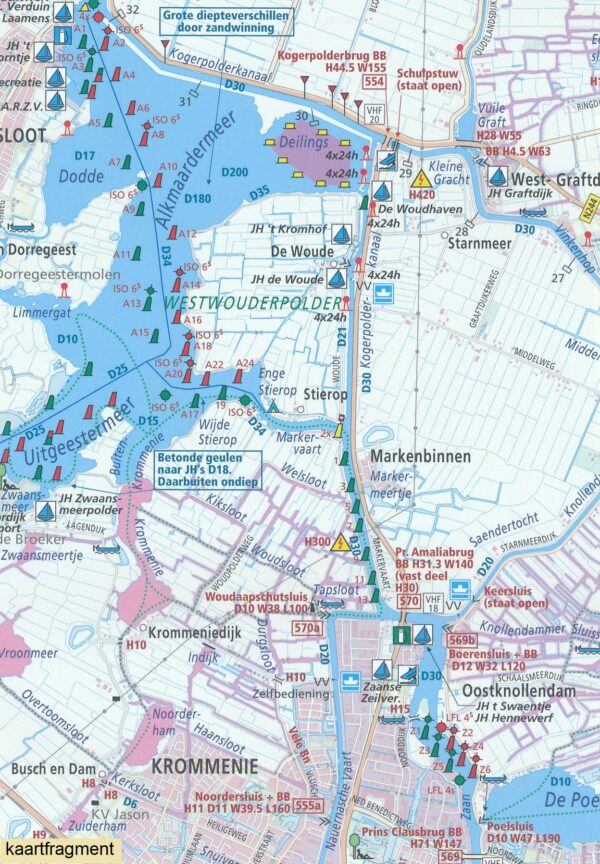 WTK-10 Noord-Holland Waterkaart 9789018046057  ANWB ANWB Waterkaarten  Watersportboeken Noord-Holland