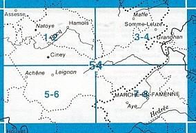 NGI-54/7-8  Aye - Marche-en-Famenne | topografische wandelkaart 1:25.000 9789462351783  Nationaal Geografisch Instituut NGI Wallonië 1:25.000  Wandelkaarten Wallonië (Ardennen)
