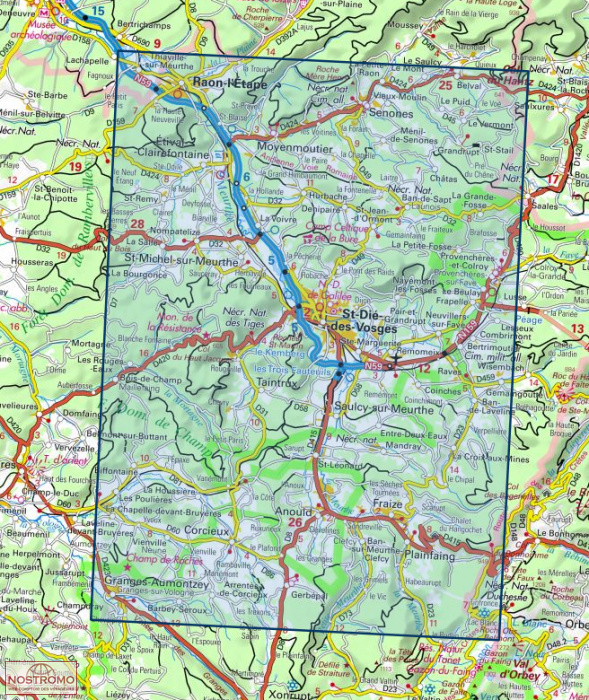 wandelkaart 3617OT St-Dié-des-Vosges 1:25.000 9782758550334  IGN IGN 25 Vogezen  Wandelkaarten Vogezen