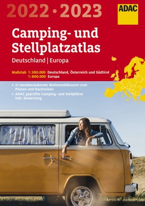 ADAC Camping- und Stellplatzatlas Deutschland/Europa 2021 9783826422713  ADAC   Campinggidsen, Op reis met je camper Duitsland, Europa