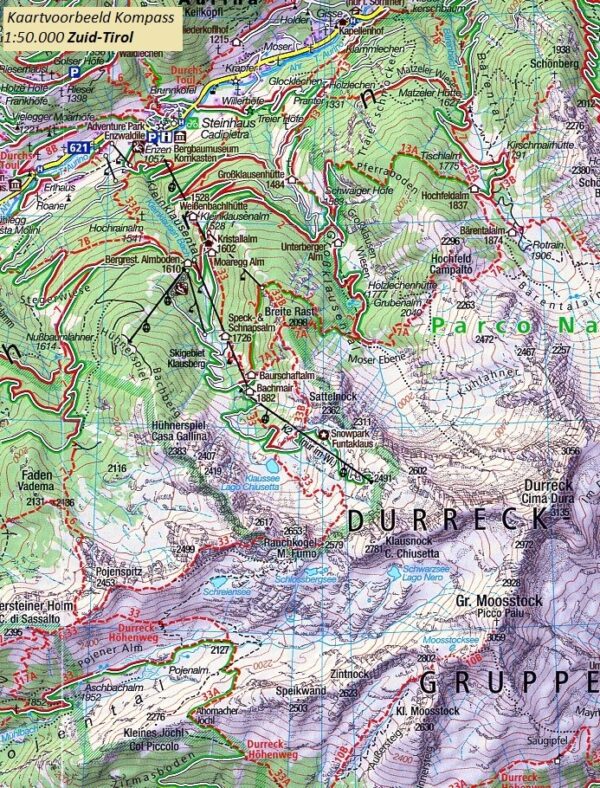 Kompass wandelkaart KP-73  Dolomiti di Brenta 1:50.000 9783990449325  Kompass Wandelkaarten Kompass Zuid-Tirol, Dolomieten  Wandelkaarten Zuid-Tirol, Dolomieten