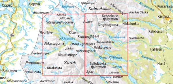 OK-02  Nikkaluokta, Sarek, Saltoluokta 1:75.000 9789113104997  Norstedts Outdoorkartan (Fjällkartan)  Wandelkaarten Zweeds-Lapland (Norrbottens Län)