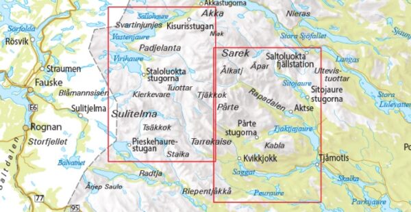 OK-03 Saltoluokta / Padjelanta / Kvikkjok 1:75.000 9789113105000  Norstedts Outdoorkartan (Fjällkartan)  Wandelkaarten Zweeds-Lapland (Norrbottens Län)