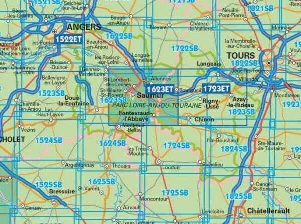 wandelkaart 1623ET Saumur, Bourgueil 1:25.000 9782758546382  IGN IGN 25 Loire & Centre  Wandelkaarten Loire & Centre