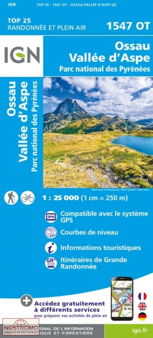wandelkaart 1547OT Pic du Midi d'Ossau 1:25.000 9782758551522  IGN IGN 25 Franse Pyreneeën  Wandelkaarten Franse Pyreneeën