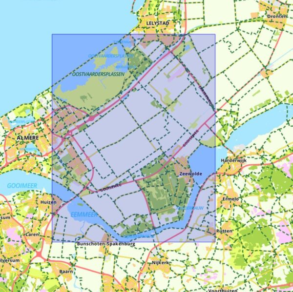 SBB-36  Oostvaardersplassen | wandelkaart 1:25.000 9789028703865  Staatsbosbeheer SBB kaart 1:25.000  Wandelkaarten Flevoland en het IJsselmeer