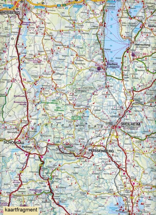 Oberbayern - Niederbayern - Schwaben wegenkaart / overzichtskaart 1:150.000 9783707918113  Freytag & Berndt F&B deelkaarten Duitsland  Landkaarten en wegenkaarten Beieren
