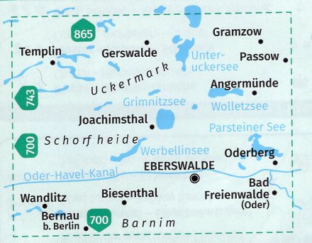 Kompass wandelkaart KP-744 Schorfheide/Uckermark 9783991212935  Kompass Wandelkaarten Kompass Brandenburg / S.Anhalt  Wandelkaarten Brandenburg & Sachsen-Anhalt