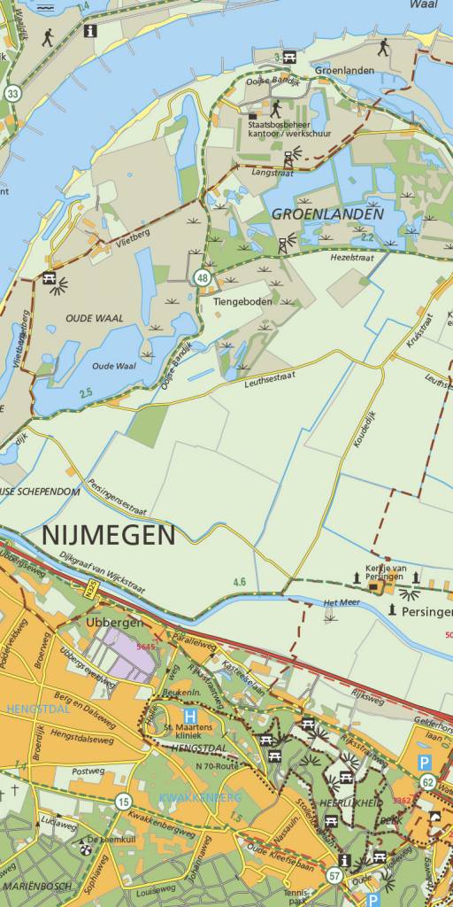 SBB-26  Rijk van Nijmegen | wandelkaart 1:25.000 9789028704503  Staatsbosbeheer SBB kaart 1:25.000  Wandelkaarten Nijmegen en het Rivierengebied