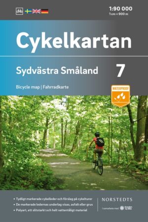 NC-07  Zuidwest Smaland fietskaart 1:90.000 9789113106137  Norstedts Cykelkartan Fietskaarten Zweden  Fietskaarten Zuid-Zweden