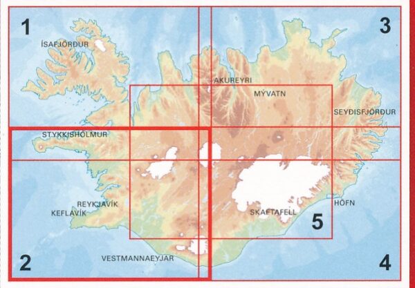 wegenkaart  Zuidwest-IJsland FK2 1:250.000 9789979675020  Landmaelingar Islands Ferdakort 1:250.000  Landkaarten en wegenkaarten IJsland
