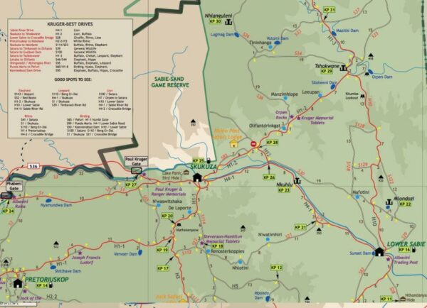 Kruger National Park Map kaart 1:280.000 9780958470162  InfoMap   Landkaarten en wegenkaarten Zuid-Afrika