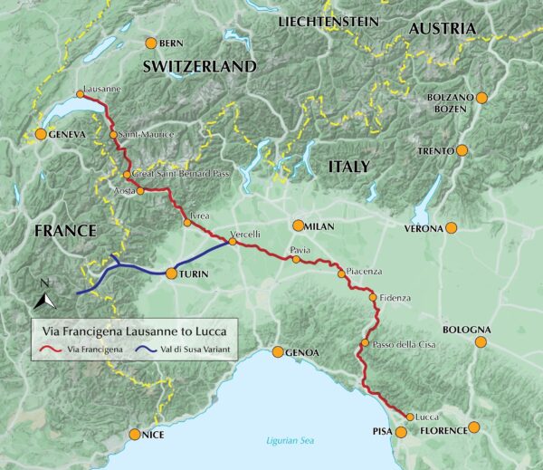 wandelgids Via Francigena pilgrim route - Part 2, Walking the 9781786310866  Cicerone Press   Lopen naar Rome, Meerdaagse wandelroutes, Wandelgidsen Midden-Italië, Noord-Italië