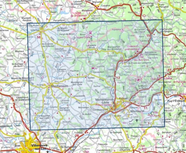 wandelkaart 1938-SB Fumel, Monflanquin 1:25.000 9782758548256  IGN IGN 25 Dordogne  Wandelkaarten Dordogne