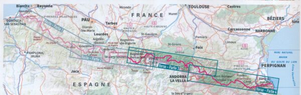 overzichtskaart GR-10 Pyreneeën 1:100.000 9782758551294  IGN découverte des chemins  Meerdaagse wandelroutes, Wandelkaarten Franse Pyreneeën