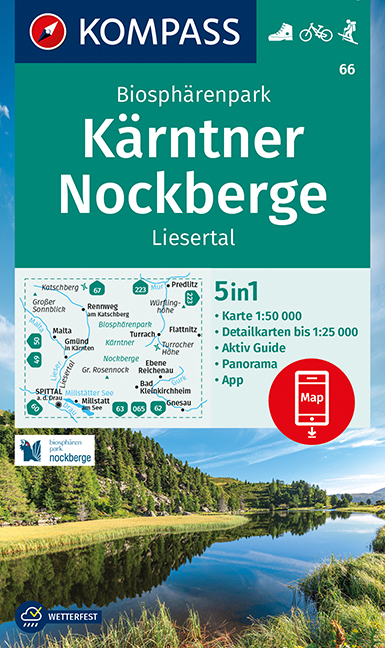 wandelkaart KP-66 Biosphärenpark Kärntner Nockberge | Kompass 9783991212485  Kompass Wandelkaarten Kompass Oostenrijk  Wandelkaarten Karinthië
