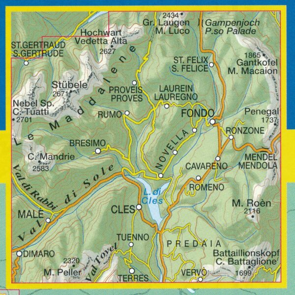 TAB-064 wandelkaart  Val di Non, Le Maddalene, 9788883151095  Tabacco Tabacco 1:25.000  Wandelkaarten Zuid-Tirol, Dolomieten