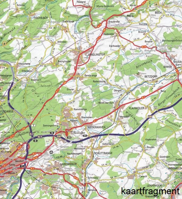 wegenkaart  - overzichtskaart Luxemburg :100.000 LUX1010019  Le Gouvernement du Grand-Duché   Landkaarten en wegenkaarten Luxemburg
