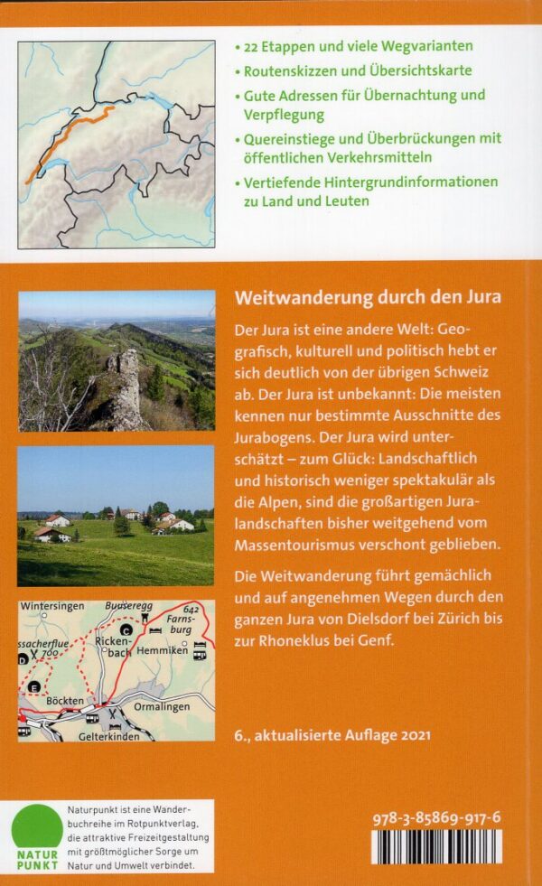 Jurawandern | wandelgids Zwitserse Jura 9783858699176  Rotpunkt Verlag, Zürich   Meerdaagse wandelroutes, Wandelgidsen Jura, Genève, Vaud