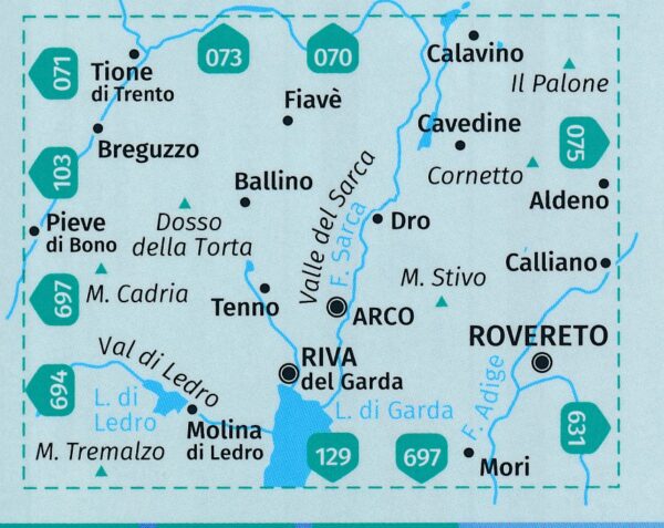 Kompass wandelkaart KP-096  Alto Garda, Val-di-Ledro 1:25.000 9783991211310  Kompass Wandelkaarten Kompass Italië  Wandelkaarten Gardameer