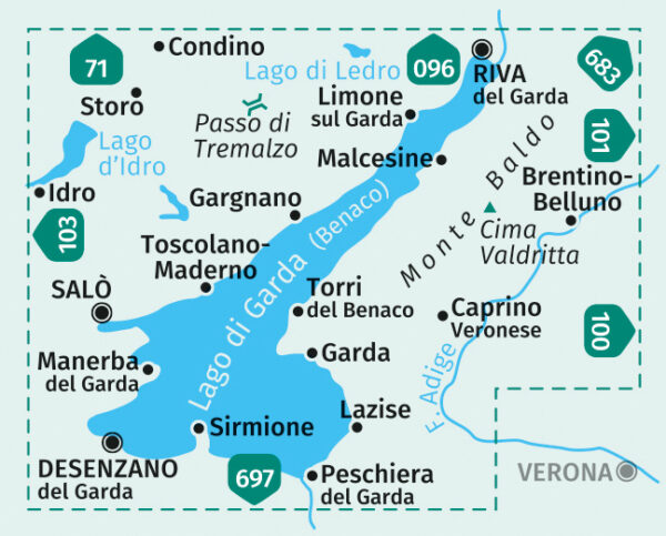 Kompass wandelkaart KP-102 Gardameer - Lago di Garda 9783991211334  Kompass Wandelkaarten Kompass Italië  Wandelkaarten Gardameer