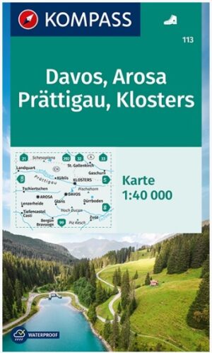 Kompass wandelkaart KP-113 Davos-Arosa-Prättigau 9783991212829  Kompass Wandelkaarten Kompass Zwitserland  Wandelkaarten Graubünden