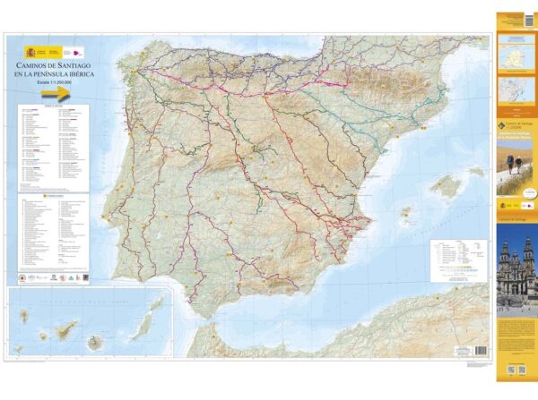 Caminos de Santiago de la Península Ibérica 9788441656307  CNIG   Landkaarten en wegenkaarten, Santiago de Compostela Santiago de Compostela, de Spaanse routes