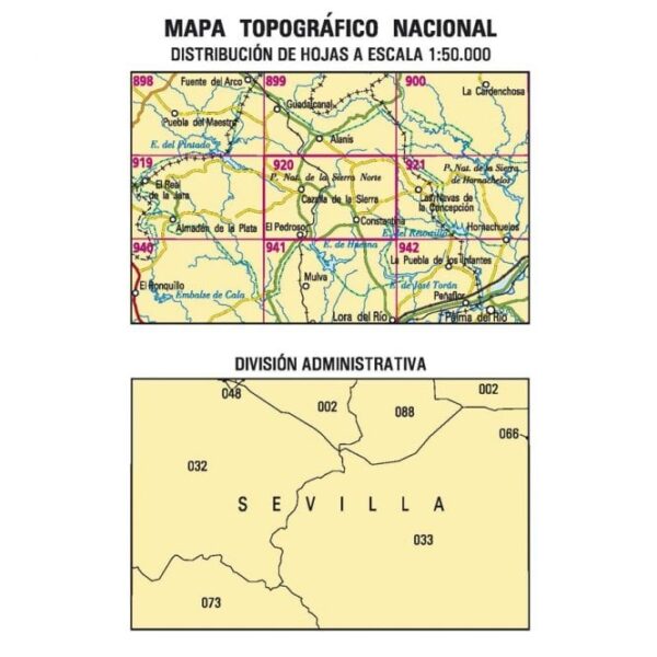 Hoja-920  Cazalla de la Sierra 1:50.000 9788498100747  CNIG Spanje 1:50.000  Wandelkaarten Sevilla & Cordoba
