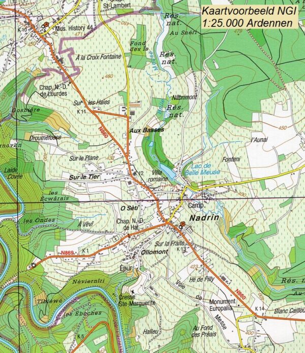 NGI-60/3-4  Wibrin-Houffalize | topografische wandelkaart 1:20.000 9789462354425  NGI Belgie 1:20.000/25.000  Wandelkaarten Wallonië (Ardennen)