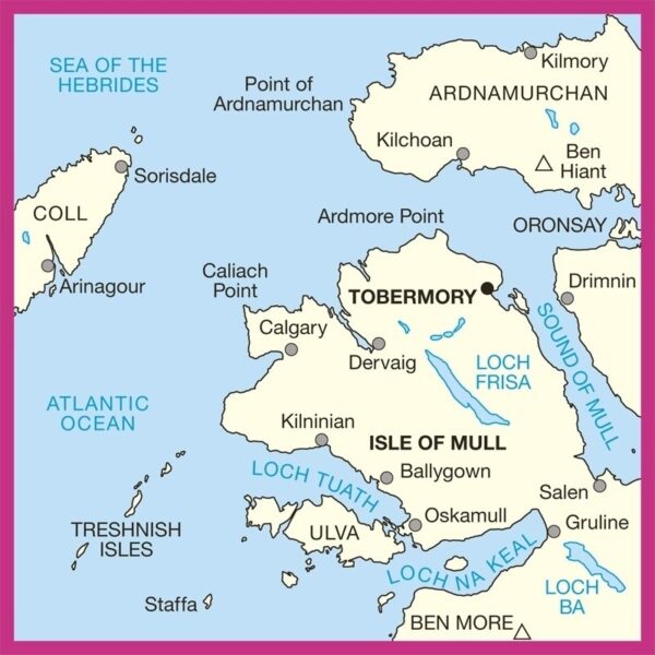 LR-047  Tobermory + North Mull | topografische wandelkaart 9780319261453  Ordnance Survey Landranger Maps 1:50.000  Wandelkaarten Skye & the Western Isles