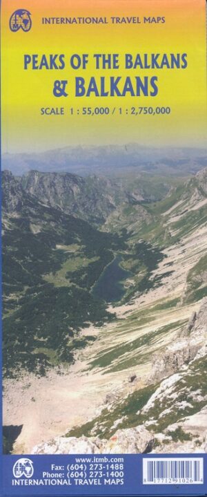 ITM  wandelkaart Peaks of the Balkan 1:55.000 | wegenkaart Balkan 1:2.750.000 9781771291026  International Travel Maps   Landkaarten en wegenkaarten, Wandelkaarten Westelijke Balkan