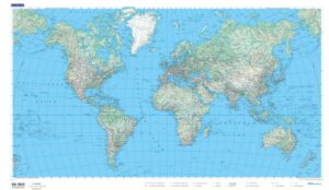 Wereldkaart Natuurkundig / geplastificeerd 1:50 miljoen 9783259940839  Kümmerly & Frey   Wandkaarten Wereld als geheel