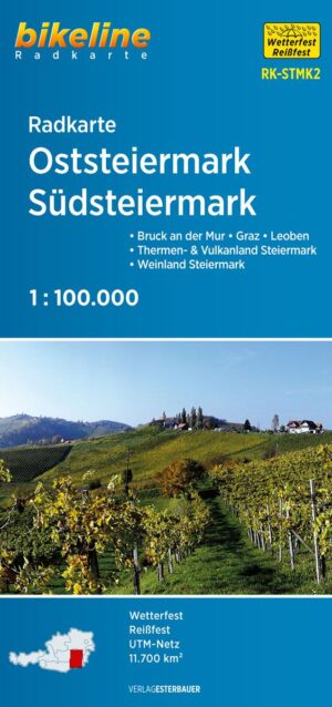 fietskaart Oststeiermark, Südsteiermark 1:100.000 (RK-STMK2) 9783850009706  Esterbauer Bikeline  Fietskaarten Salzburger Land & Stiermarken