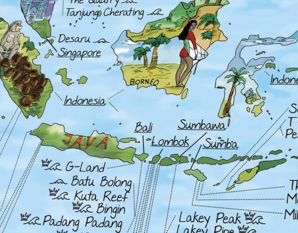 Surftrip World Map re-writable STRMPRW  Awesome Maps   Wandkaarten, Watersportboeken Wereld als geheel