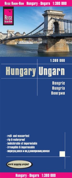 Hongarije landkaart, wegenkaart 1:380.000 9783831774289  Reise Know-How Verlag WMP, World Mapping Project  Landkaarten en wegenkaarten Hongarije