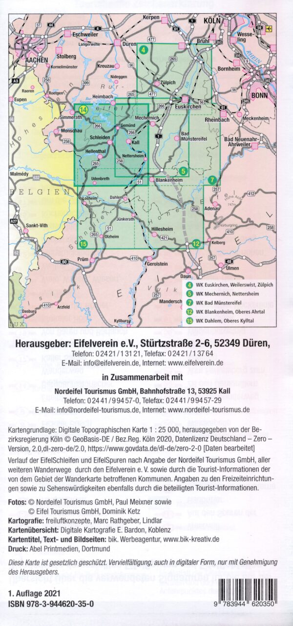 wandelkaart EV-14 Hellenthal-Kall-Schleiden 1:25.000 9783944620350  Eifelverein Wandelkaarten Eifel  Wandelkaarten Eifel