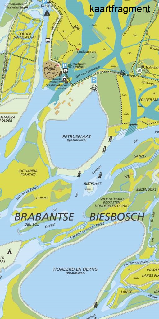 SBB-27  Biesbosch | wandelkaart 1:25.000 9789028703841  Staatsbosbeheer SBB kaart 1:25.000  Wandelkaarten Noord-Brabant