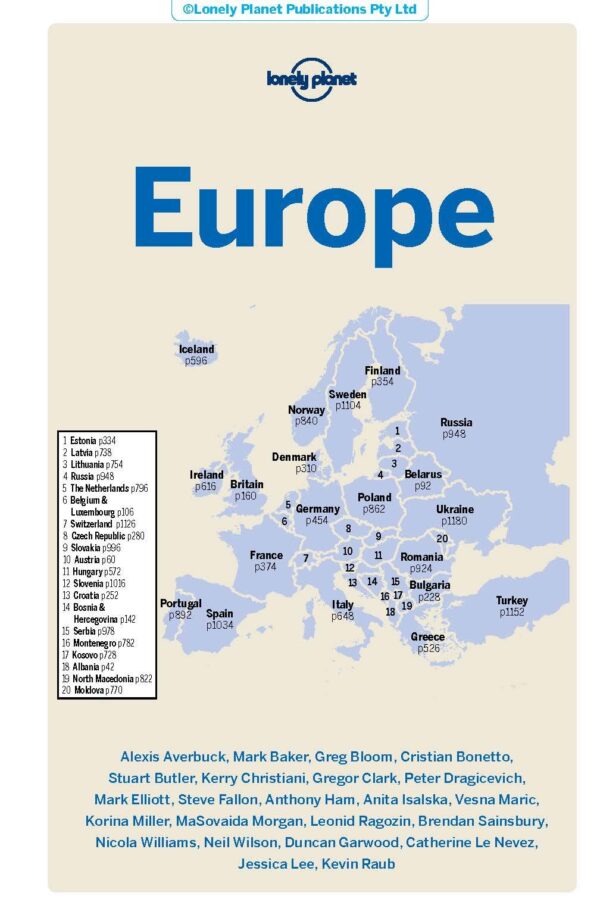 Lonely Planet Europe 9781788683906  Lonely Planet Travel Guides  Reisgidsen Europa